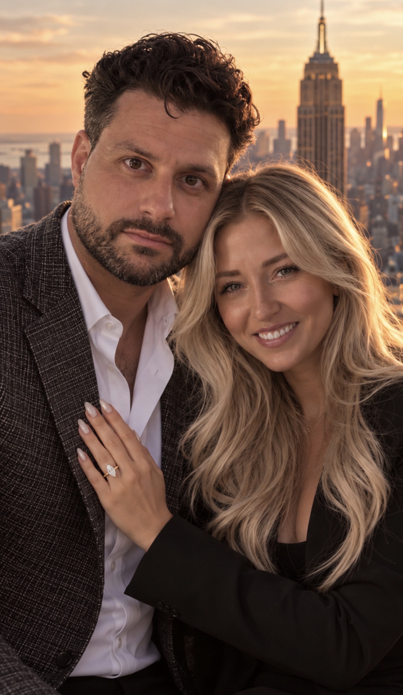 Danielle DelGaudio and Val Andrew Massar together overlooking New York City